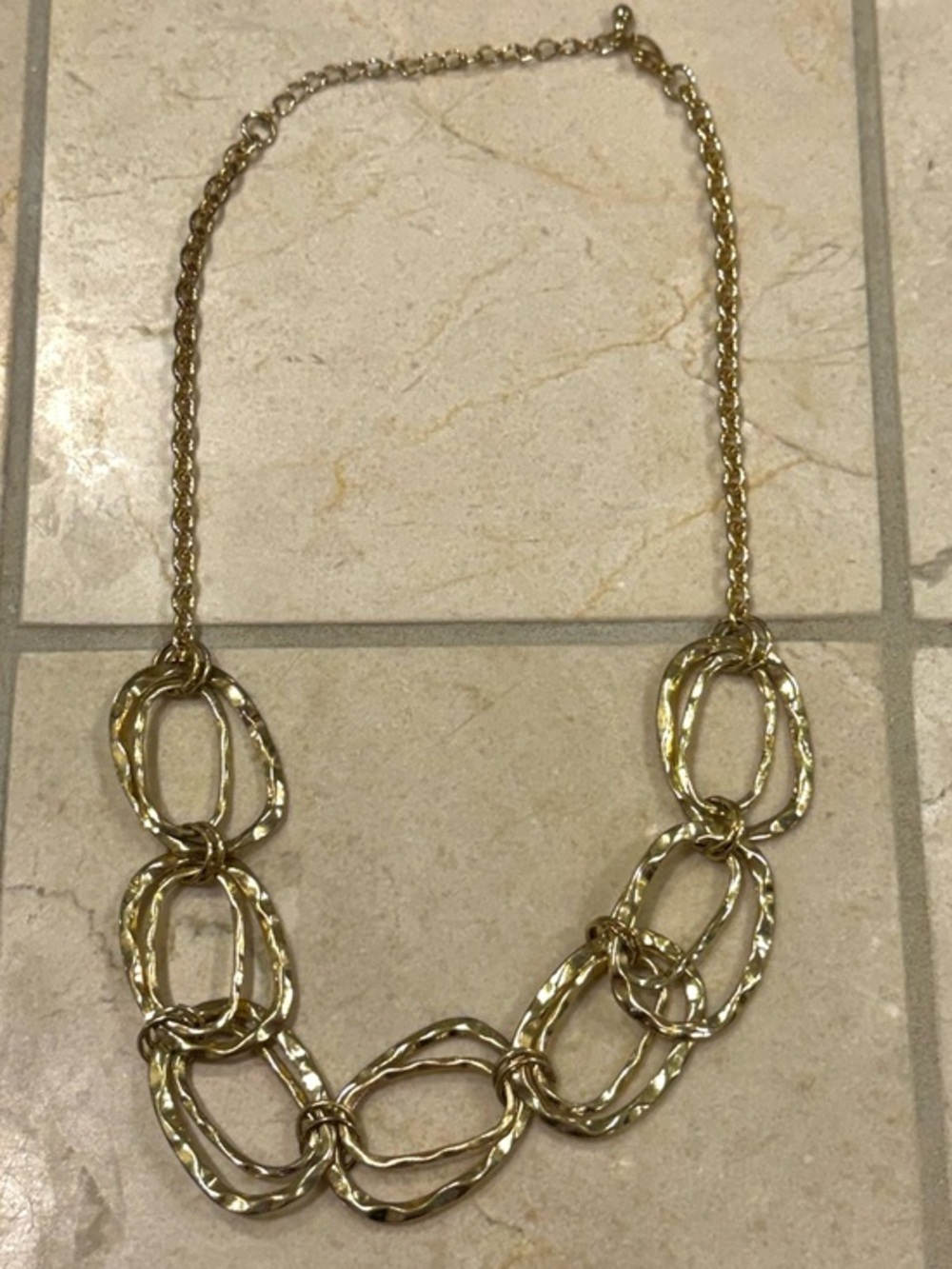Vintage Gold Link Statement Necklace